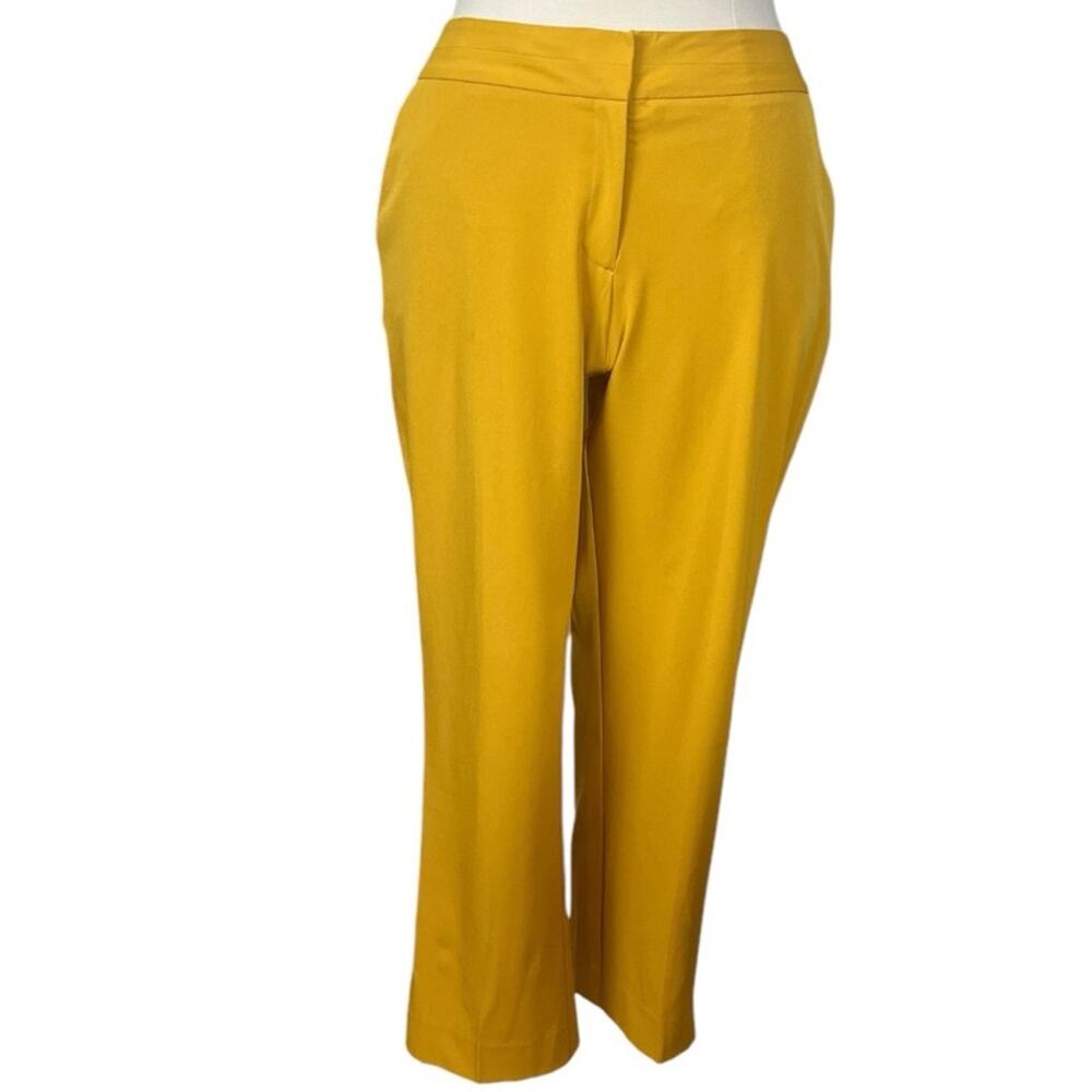 Worthington Pants New Ankle Slim Fit Mid Rise Mustard Yellow Women’s Size 16